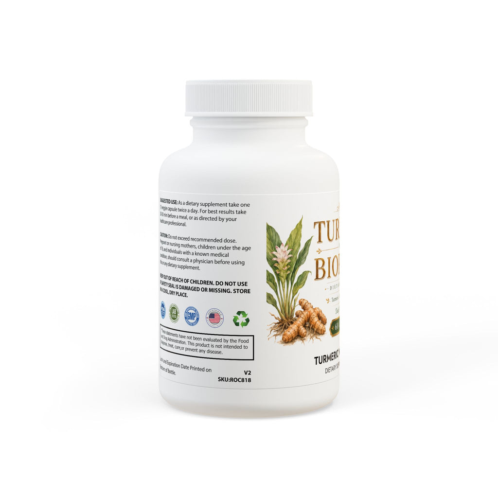 Turmeric with BioPerine® (Black Pepper Fruit Extract) Supplement - 60 Capsules