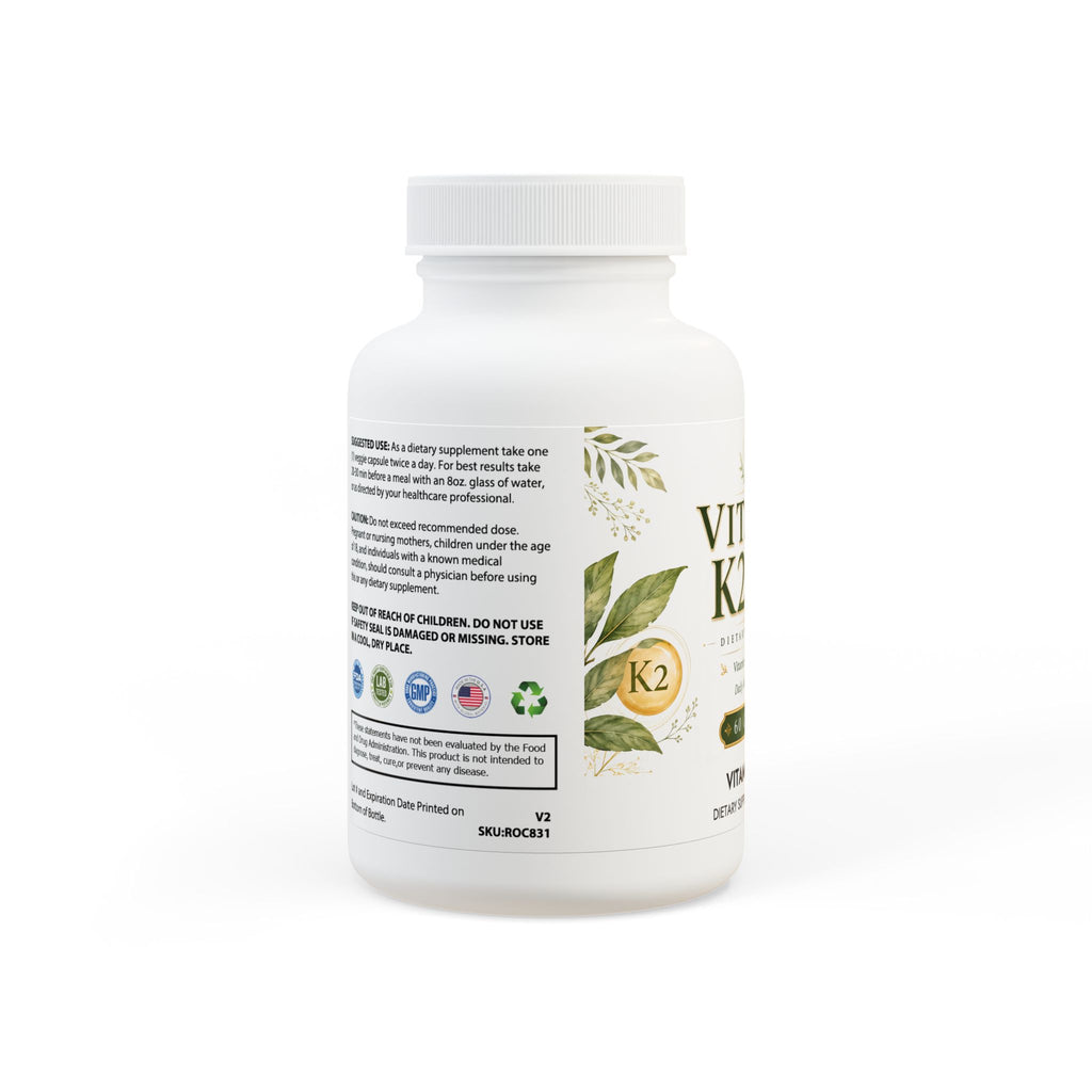 Vitamin K2 + D3 Supplement - 60 Capsules